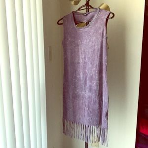 Fringe purple dress